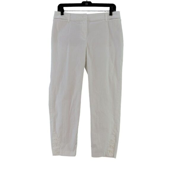 Talbots White Perfect Crop Pants Sz 4 - Picture 1 of 8